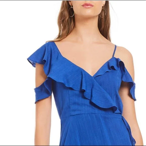NWT Blue Ruffle Maxi Dress - Picture 4 of 4